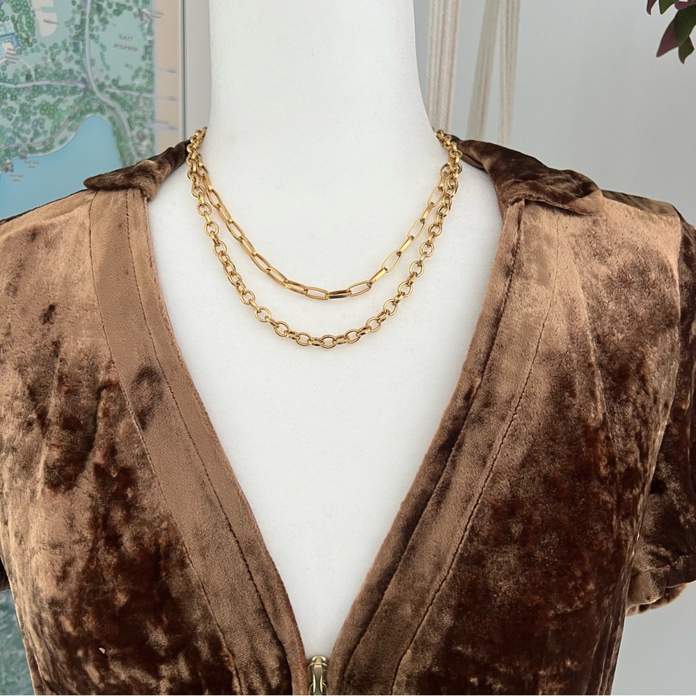 Gold Chain Necklace Set - Picture 2 of 3